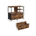 Dulap de birou pentru dosare, Vasagle, cu compartiment A4 si letter, 82x40x75 cm, MDF/PAL/otel, maro