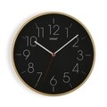 Ceas de perete Leslie, Versa, 30.5 cm, plastic, negru