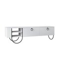 Comoda TV, Homitis, Norfolk, 150 x 44 x 36 cm, pal melaminat/metal, alb