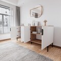 Consola, Qualex, Tarz, 180x79x40 cm, PAL, Stejar / Alb
