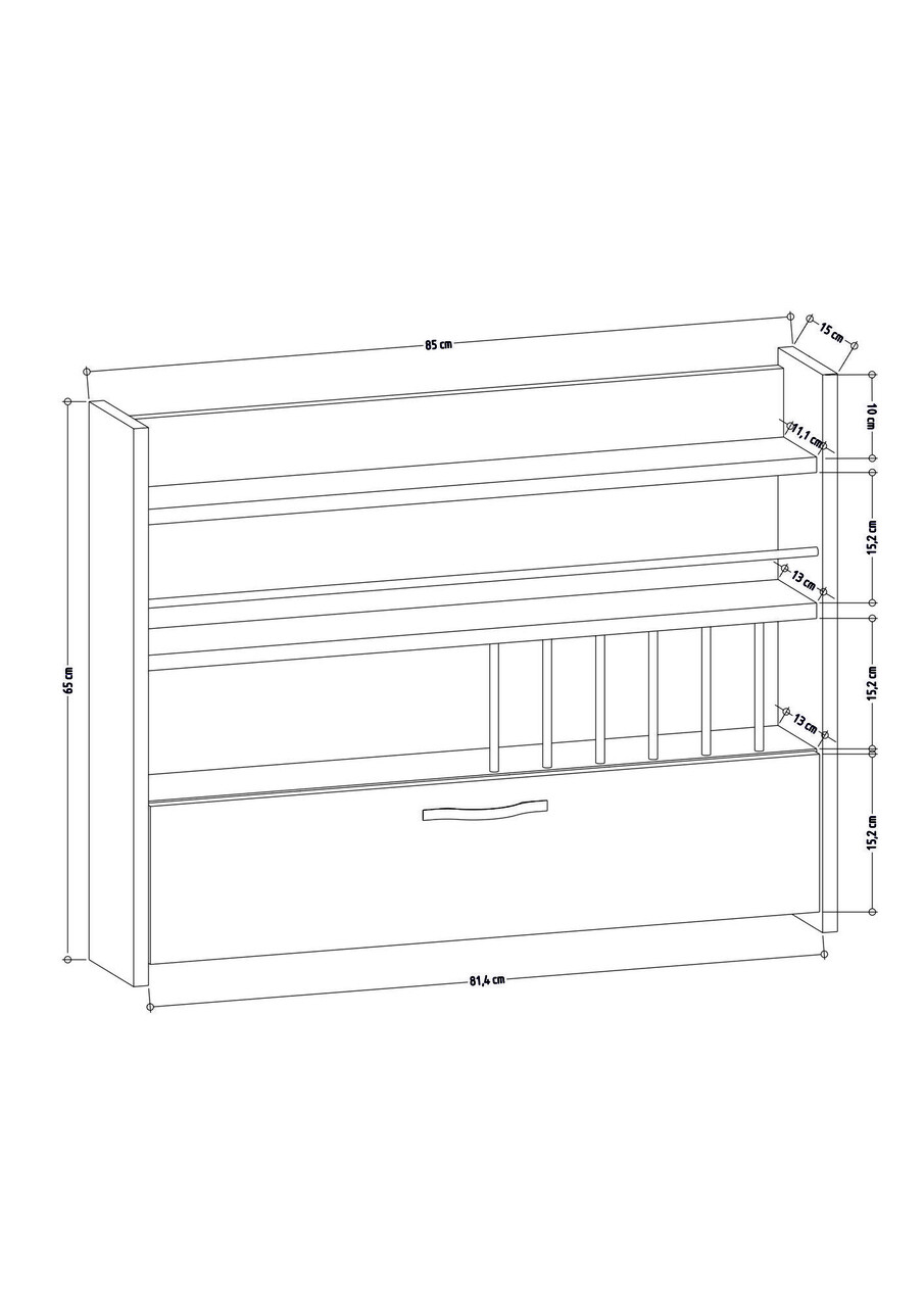 Raft De Bucatarie, Colman, Knott, 85x15x65 Cm, Stejar