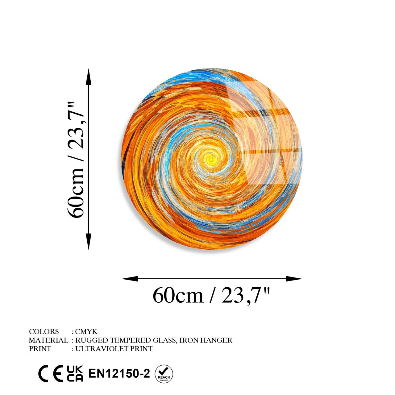 Tablou decorativ, UV-1123, Diametru: 60 cm, Multicolor - view 6
