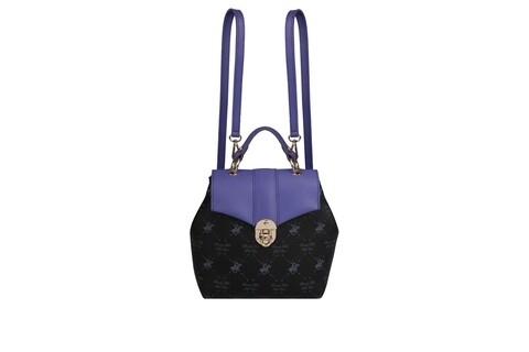 Rucsac Beverly Hills Polo Club, 622, piele ecologica,  negru/lila