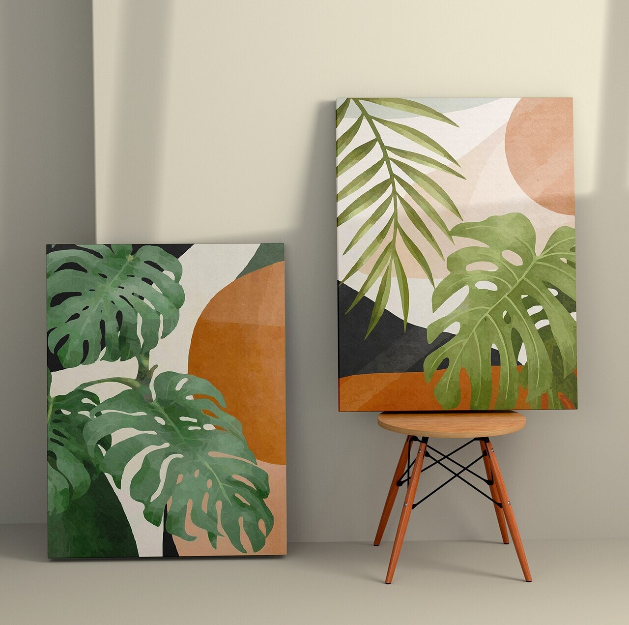 Tablou decorativ, 2KNV4299, Canvas, Lemn, Multicolor