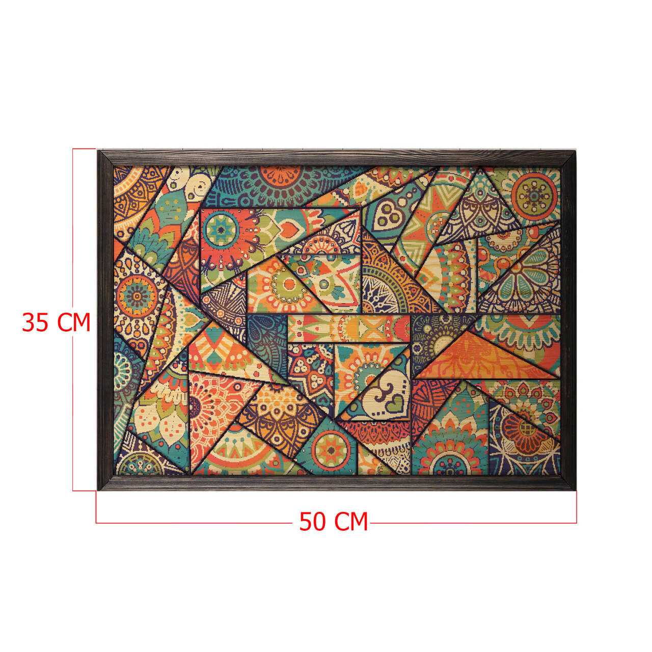 Tablou decorativ, Patchwork, Lemn, Lemn, Multicolor