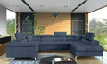 Coltar extensibil dreapta 6 locuri ELTAP, Th-03, Thiago, 342x208x88 cm, lemn/poliester, albastru