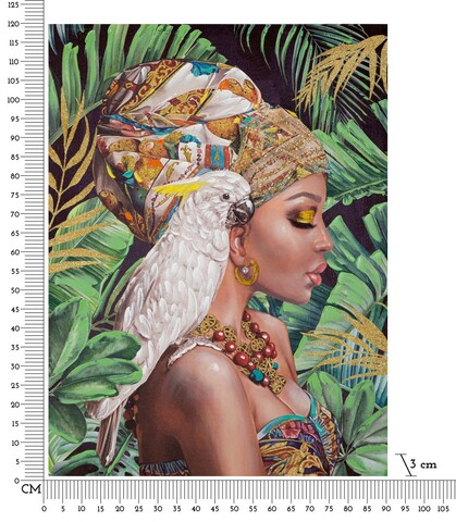 Tablou decorativ, Kenda Vertical, Mauro Ferretti, 120 x 90 cm, canvas imprimat si pictat/lemn de pin, multicolor