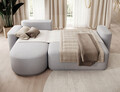 Coltar extensibil stanga 4 locuri ELTAP, Aurumm, 285x180x92 cm, lemn/poliester, gri inchis