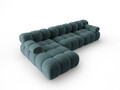 Coltar modular stanga 4 locuri, Bellis-51, Micadoni Home, 282x155x70 cm, catifea, turcoaz
