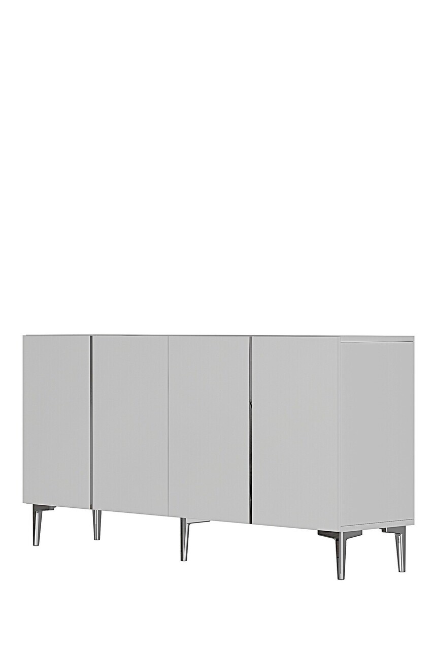 Consola, Hanah Home, Poli 150, 150x75x32 cm, Alb / Argintiu — imaginea 4