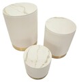 Set 3 cutii depozitare cu capac Display Shop, Mauro Ferretti, 60x80 cm, lemn de pin/MDF/metal, crem/auriu