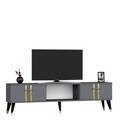 Comoda TV, Olivia, Asel, 150x44.6x29.6 cm, PAL , Antracit / Aur