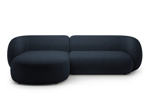 Coltar stanga 3 locuri, Kate, Micadoni, 285x176x76 cm, tesatura boucle, albastru inchis
