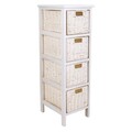 Comoda cu 4 cosuri Thea, Creaciones Meng, 26x32x81 cm, lemn de paulownia