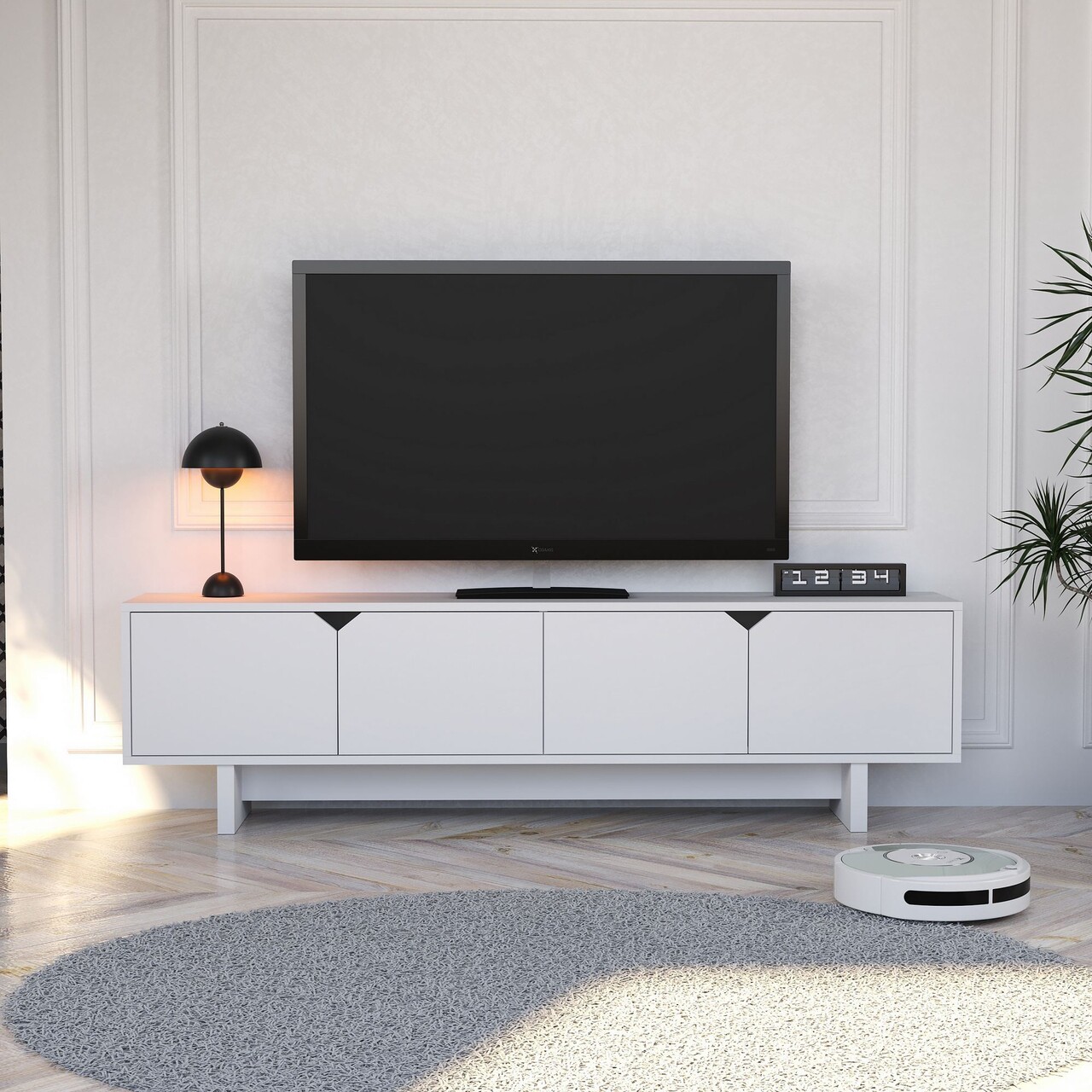 Comoda TV, Hanah Home, Doruk, 180x50x30 cm, Alb - view 2
