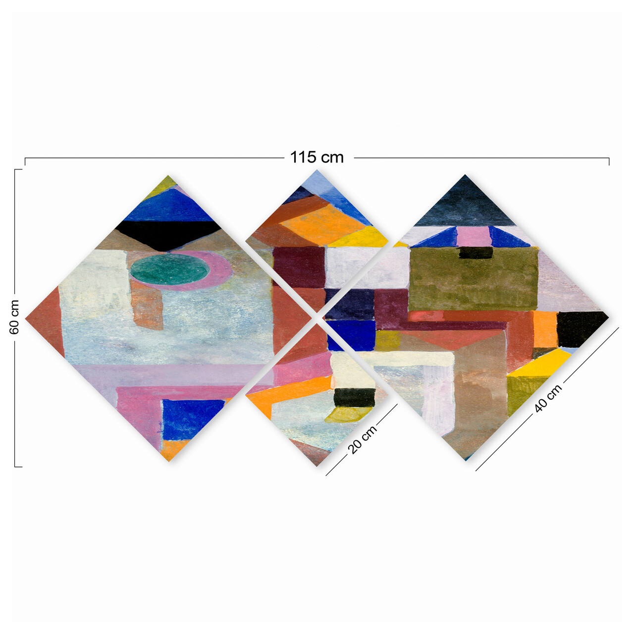 Set 4 tablouri decorative, 4MDF2989111, MDF, Imprimat UV, Multicolor