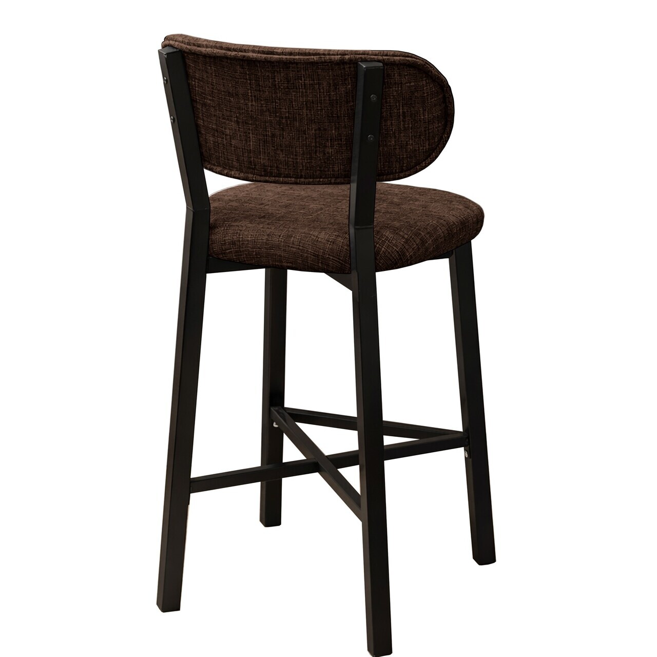 Scaun de bar, Hanah Home, Luna, 42x100x45 cm, Fier/Poliester/In, Maro — imaginea 8