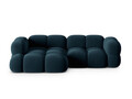 Coltar stanga 3 locuri, Loretto, Cosmopolitan Design, 250x147x68 cm, catifea, albastru petrol inchis
