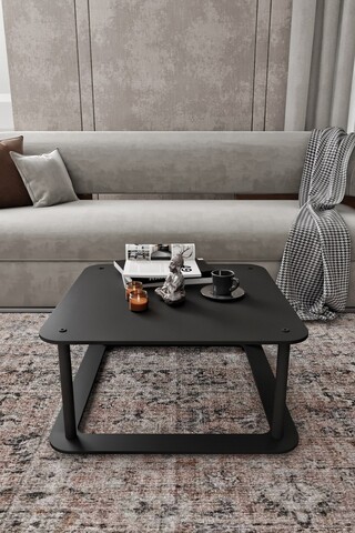 Masuta de cafea, Hanah Home, Hole Square, 70x38x70 cm, MDF , Negru