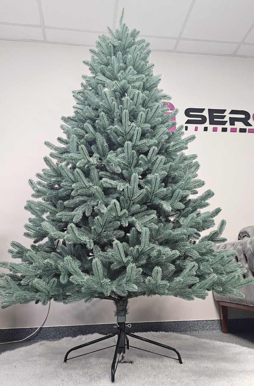 Brad artificial Christmas Deluxe by Sersimo, Laponia Select argintiu, integral 3D, 250cm — imaginea 4