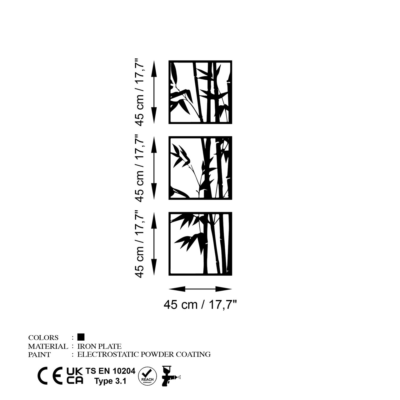 Decoratiune de perete, Rami-1, (Grosime: 1,5 mm), Negru - view 7