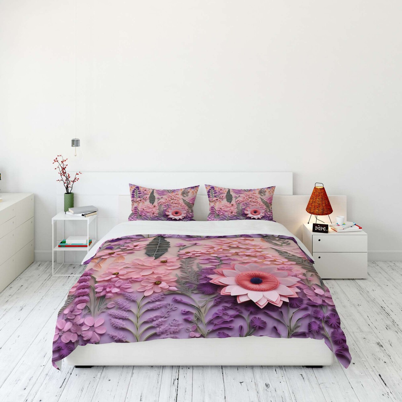 Lenjerie de pat dubla (DE) 3 piese L'essentiel Maison FLW_DVT25-32 Multicolor