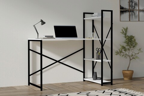 Birou, asse home, zernez, 120x75x60 cm, alb
