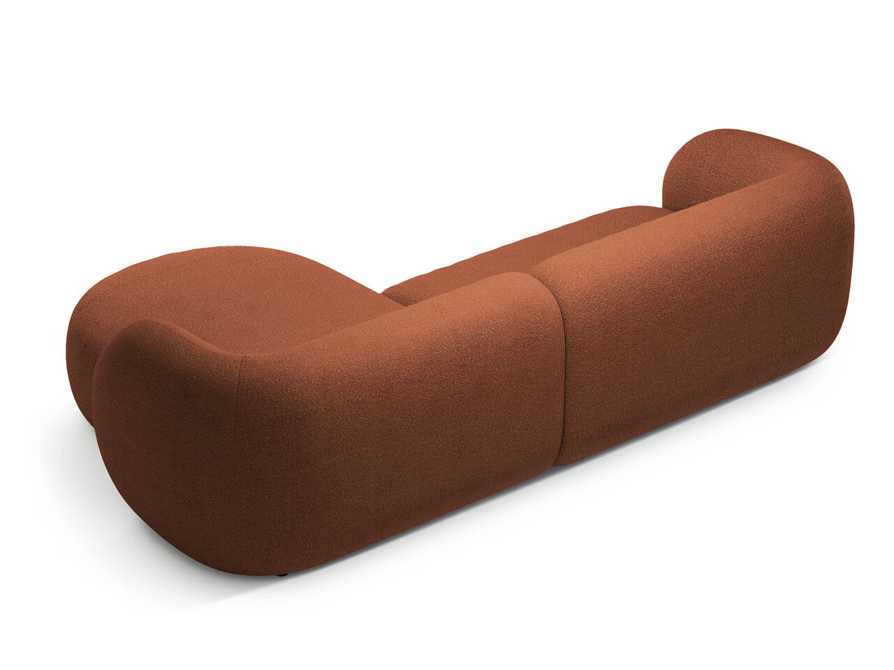 Coltar dreapta 3 locuri, Kate, Micadoni, 285x176x76 cm, tesatura boucle, teracota - 1 | YEO
