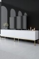Comoda TV, Bexley, Lord, 180x47x30 cm, PAL, Alb/Auriu