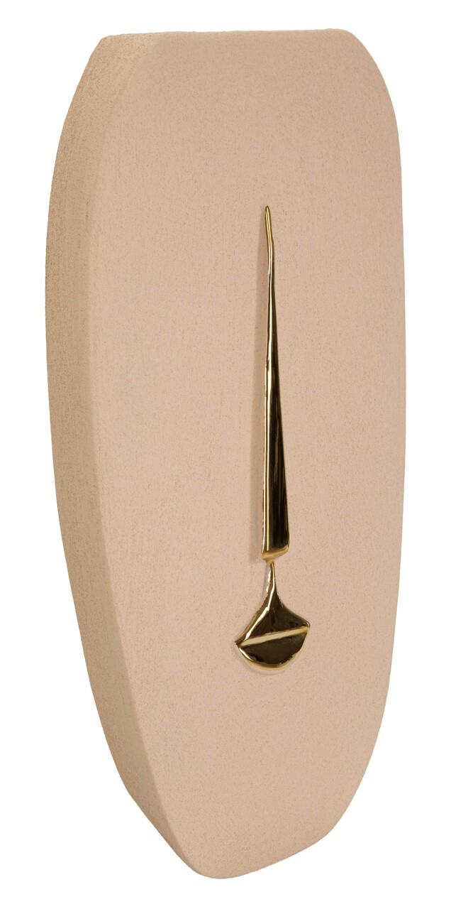 Decoratiune de perete, Mauro Ferretti, Lagos, 25x6.5x39.5 cm, ceramica, maro/auriu - imagine 4