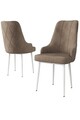 Set scaune 4 piese, Charlotte, Trex, Cappuccino / Alb