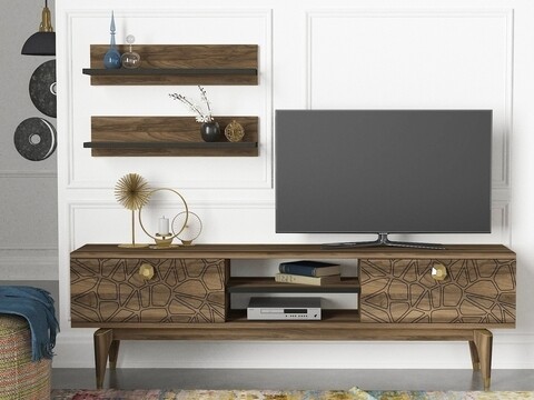 Comoda TV cu rafturi Royal, Tera Home, maro COMODA