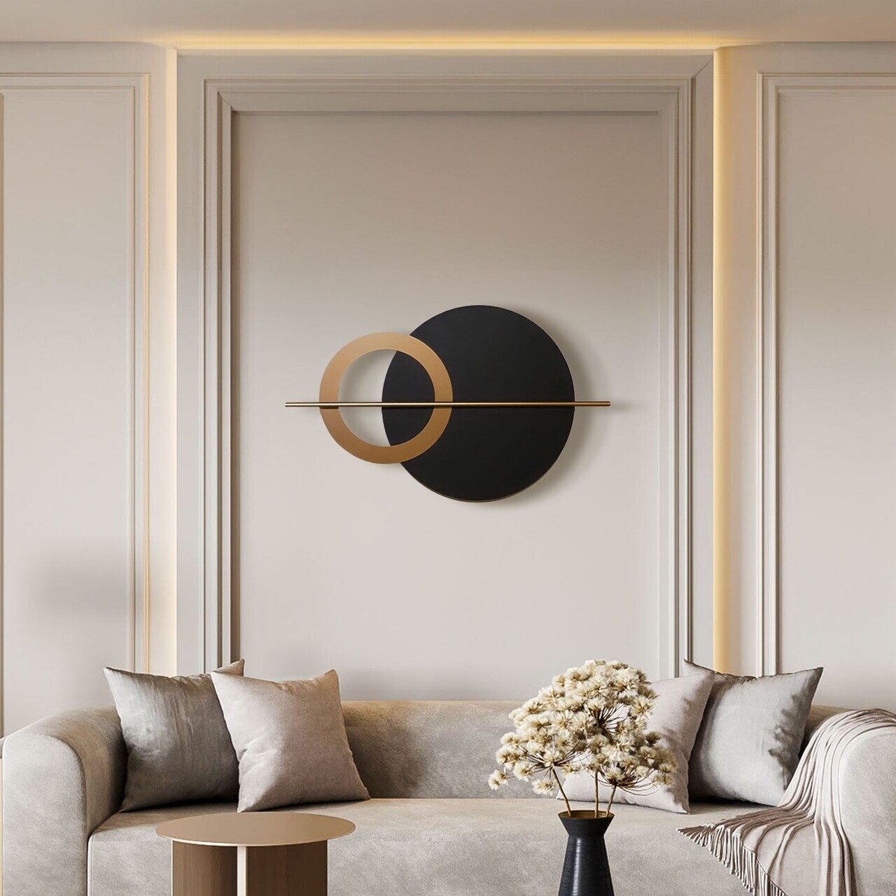 Decoratiune de perete, Hyperion, Dimensiune: 46 x 80 cm (1 bucată), Negru — imaginea 2