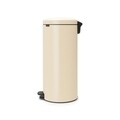 Cos de gunoi cu pedala, Brabantia, Icon Almond, 30 L, inox, crem