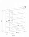 Biblioteca Wooden Art, Handy White, 125x126x22 cm