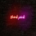 Decoratiune luminoasa LED, Think Pink, Benzi flexibile de neon, DC 12 V, Rosu