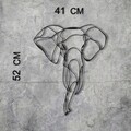 Decoratiune de perete, Elephant 2, Metal, Dimensiune: 52 x 41 cm, Negru