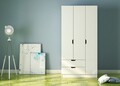 Dulap pentru haine, Rabi, Rb-155, 90x180x45 cm, Alb mat