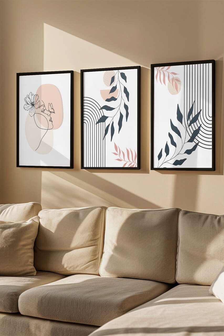 Set 3 tablouri decorative Artvmodel22-Sıyah Vopsea: 100% MDF (grosime: 27 mm) Multicolor