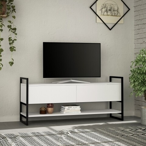 Comoda TV, Homitis, Metola – White, 131x58x39 Cm