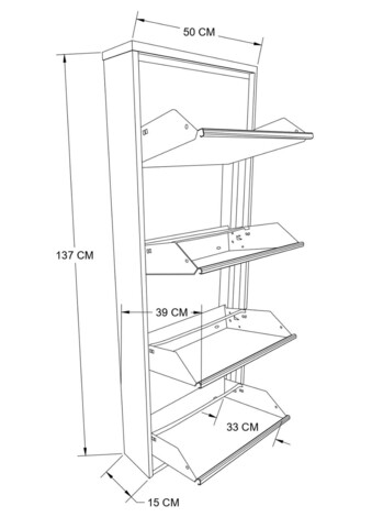 Pantofar, Hanah Home, Marino 4, 50x137x15 cm, 100% SHEET METAL, Alb