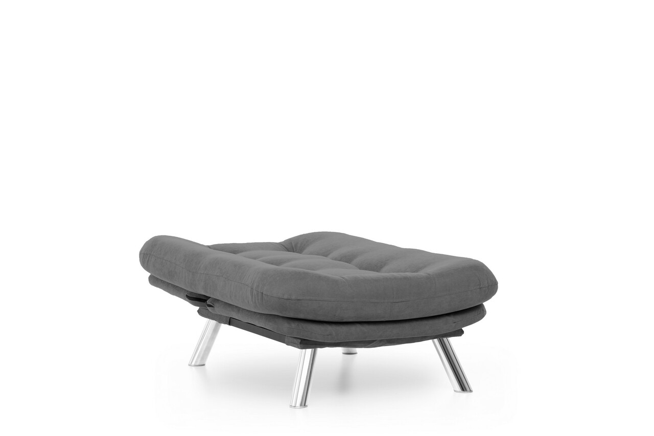 Fotoliu Extensibil Misa Solo, Futon, 135x88 Cm, Metal, Gri