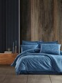 Lenjerie de pat dubla, Lily - Blue, Şaheser, Bumbac