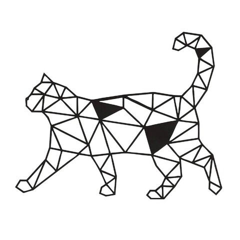 Decoratiune de perete Cat, Maison in Design, 46 x 37 cm, otel