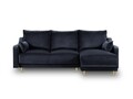Coltar extensibil reversibil, Pansy, Mazzini Sofas, 4 locuri, cu lada de depozitare, 220x150x90 cm, catifea, albastru inchis