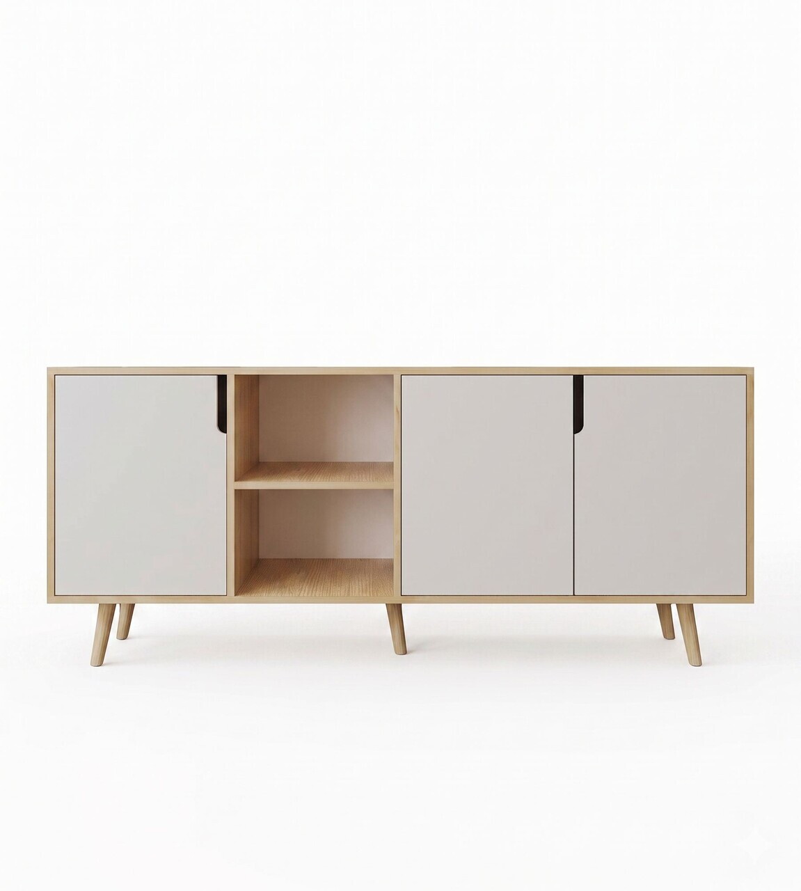 Consola, Hanah Home, Latina Modern 180, 180x80x45 cm, PAL MELAMINAT, Stejar Safir / Alb — imaginea 5