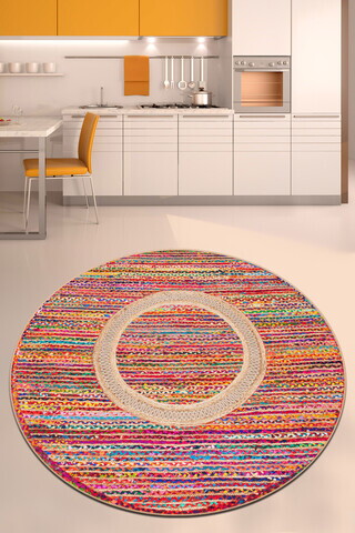 Covor, Colored Jute Çap 120, Multicolor
