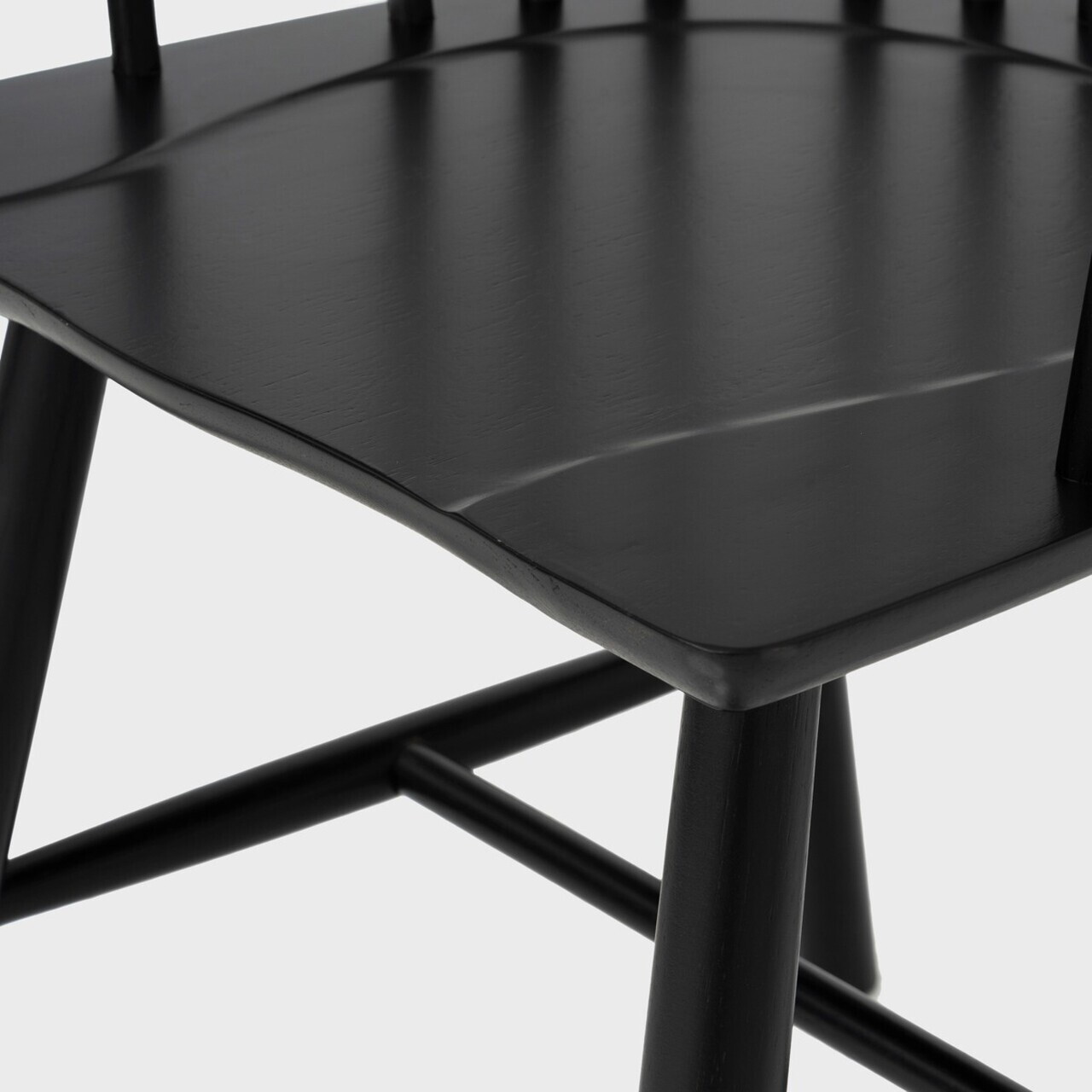 Scaun Ponto, Homla, 54x45x77 cm, lemn de cauciuc, negru — imaginea 9
