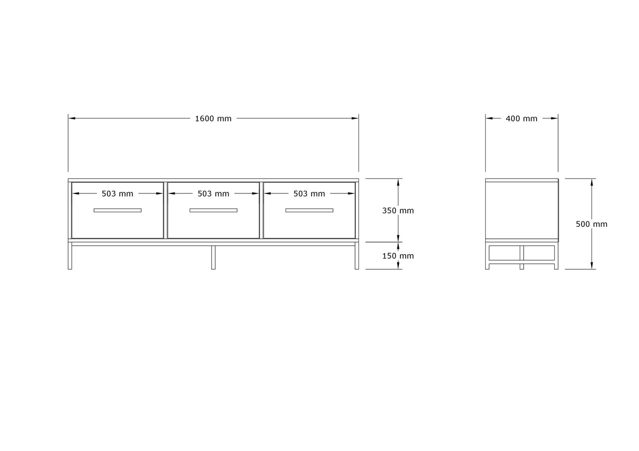 Comoda TV, Hanah Home, Melody, 160x50x40 cm, Maro - imagine 6