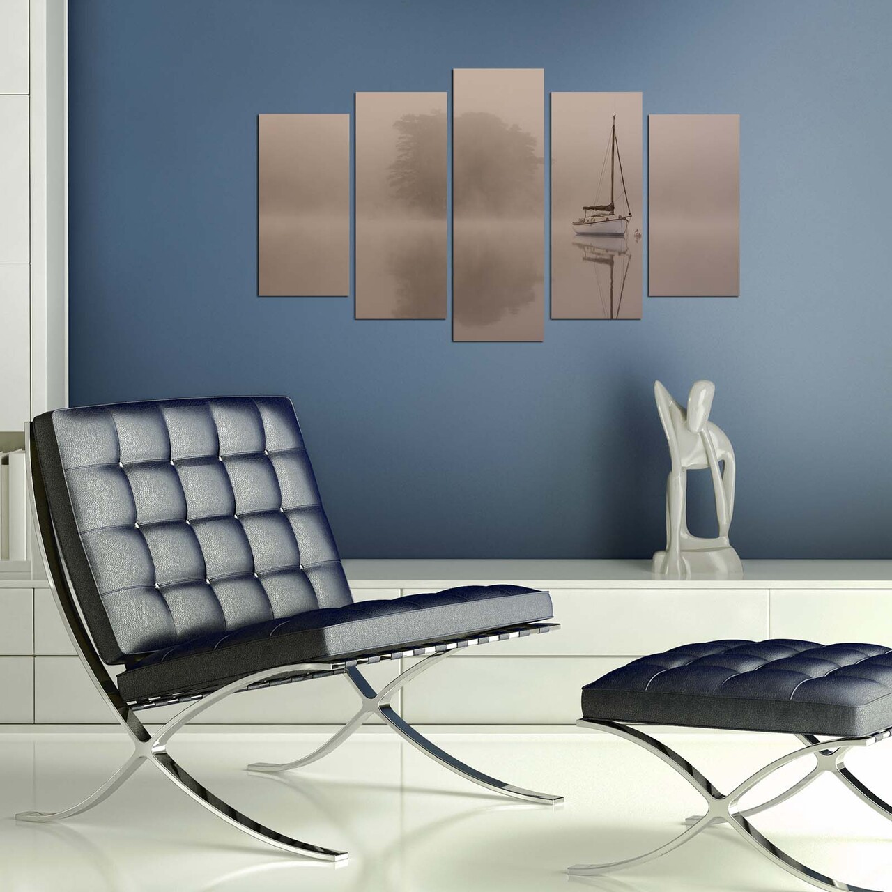 Set 5 tablouri decorative 5PMX-085 20 x 60 cm Multicolor